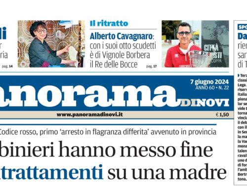 La prima pagina di Panorama di Novi da domani in edicola