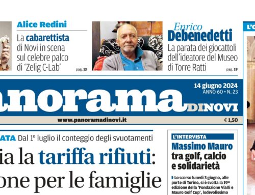 La prima pagina di Panorama di Novi da domani in edicola