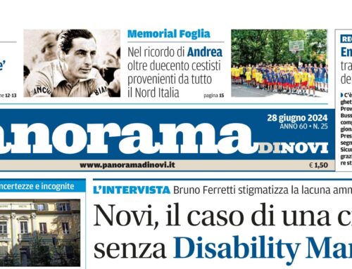 La prima pagina di Panorama di Novi da domani in edicola