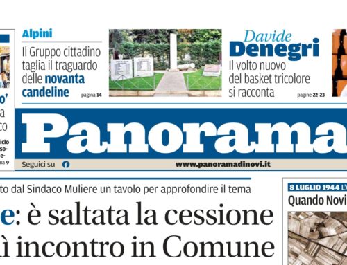 La prima pagina di Panorama di Novi da domani in edicola