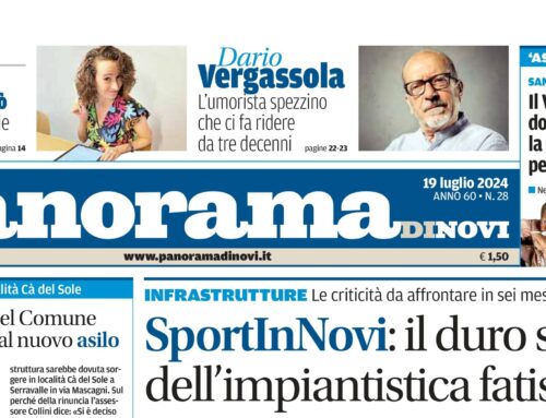 La prima pagina di Panorama di Novi da domani in edicola