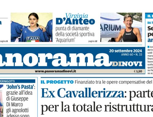 La prima pagina di Panorama di Novi da domani in edicola