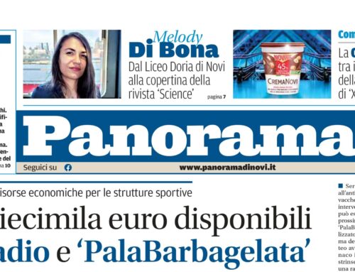 La prima pagina di Panorama di Novi da domani in edicola