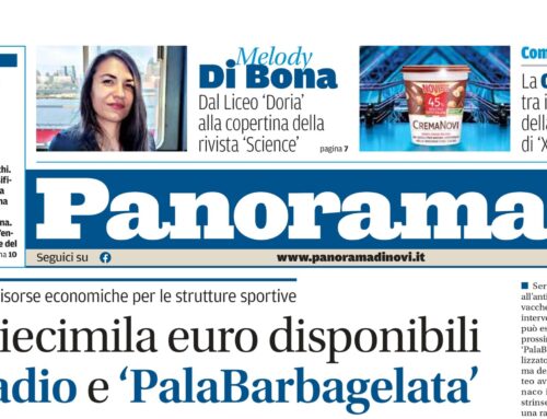 La prima pagina di Panorama di Novi da domani in edicola