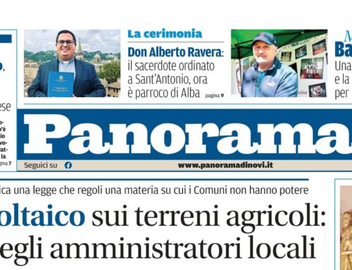 La prima pagina di Panorama di Novi da domani in edicola