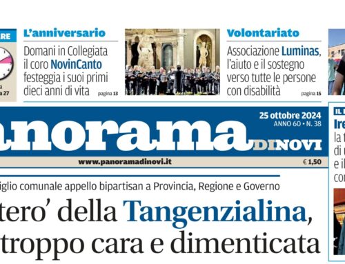 La prima pagina di Panorama di Novi da domani in edicola